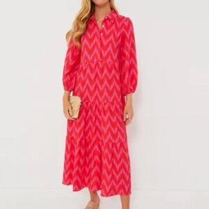 Hot Pink Ikat Mabel Maxi Dress